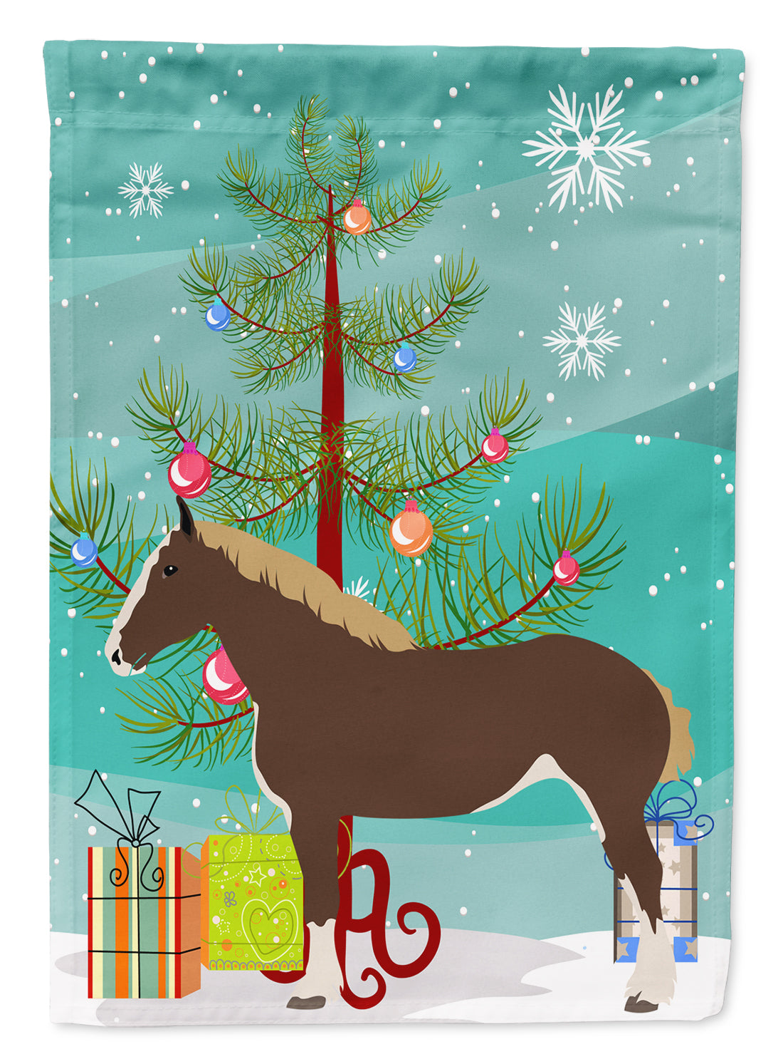 Percheron Horse Christmas Flag Garden Size BB9273GF