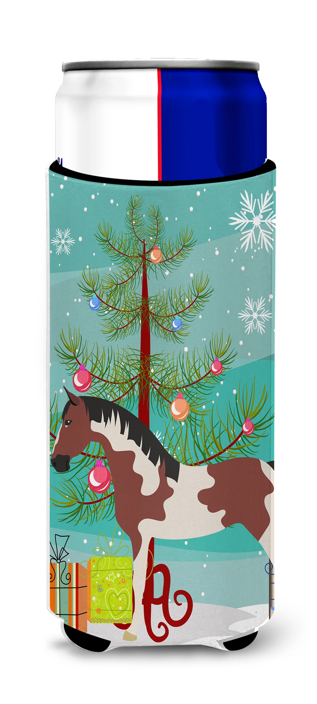 Pinto Horse Christmas  Ultra Hugger for slim cans BB9274MUK  the-store.com.