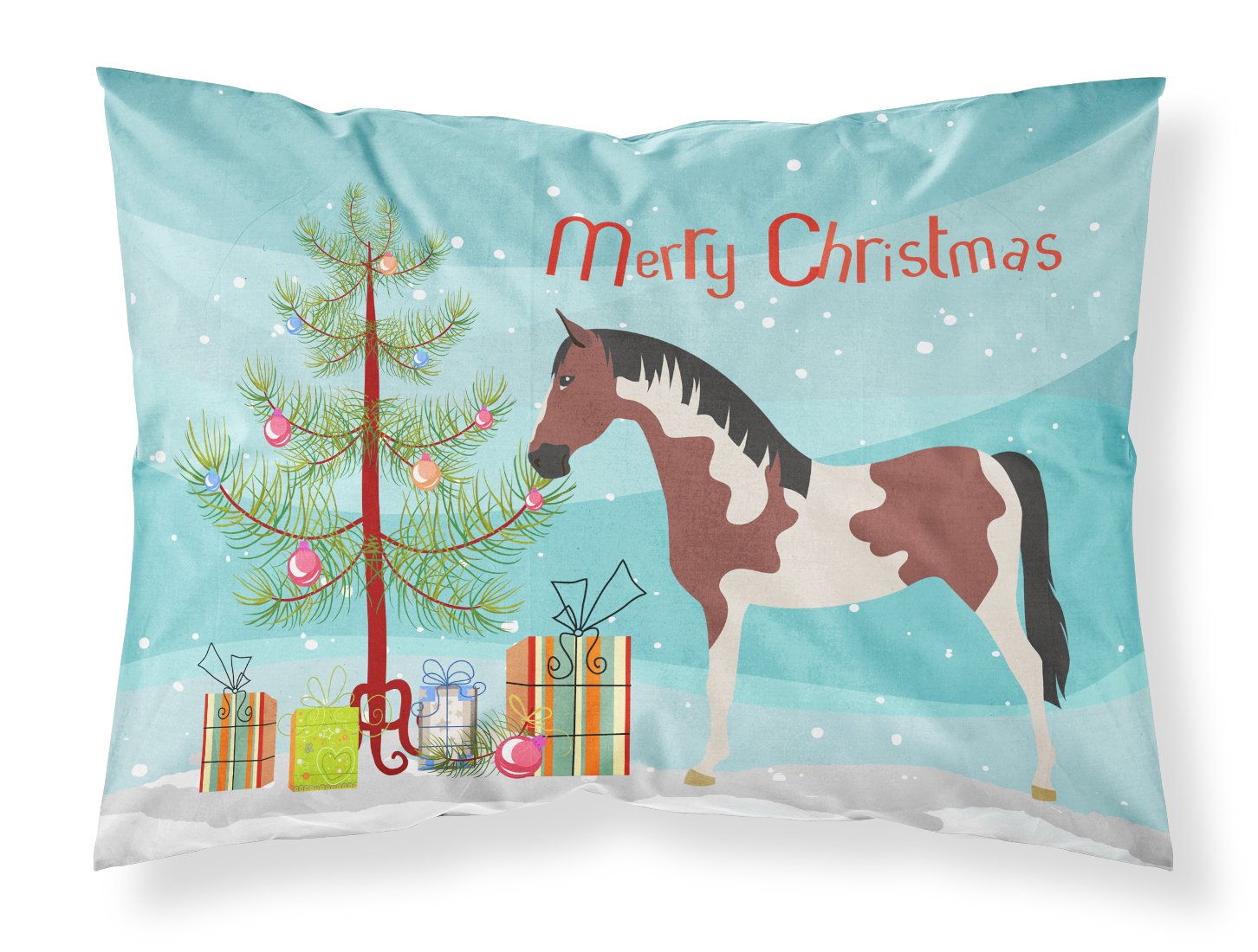 Pinto Horse Christmas Fabric Standard Pillowcase BB9274PILLOWCASE by Caroline's Treasures