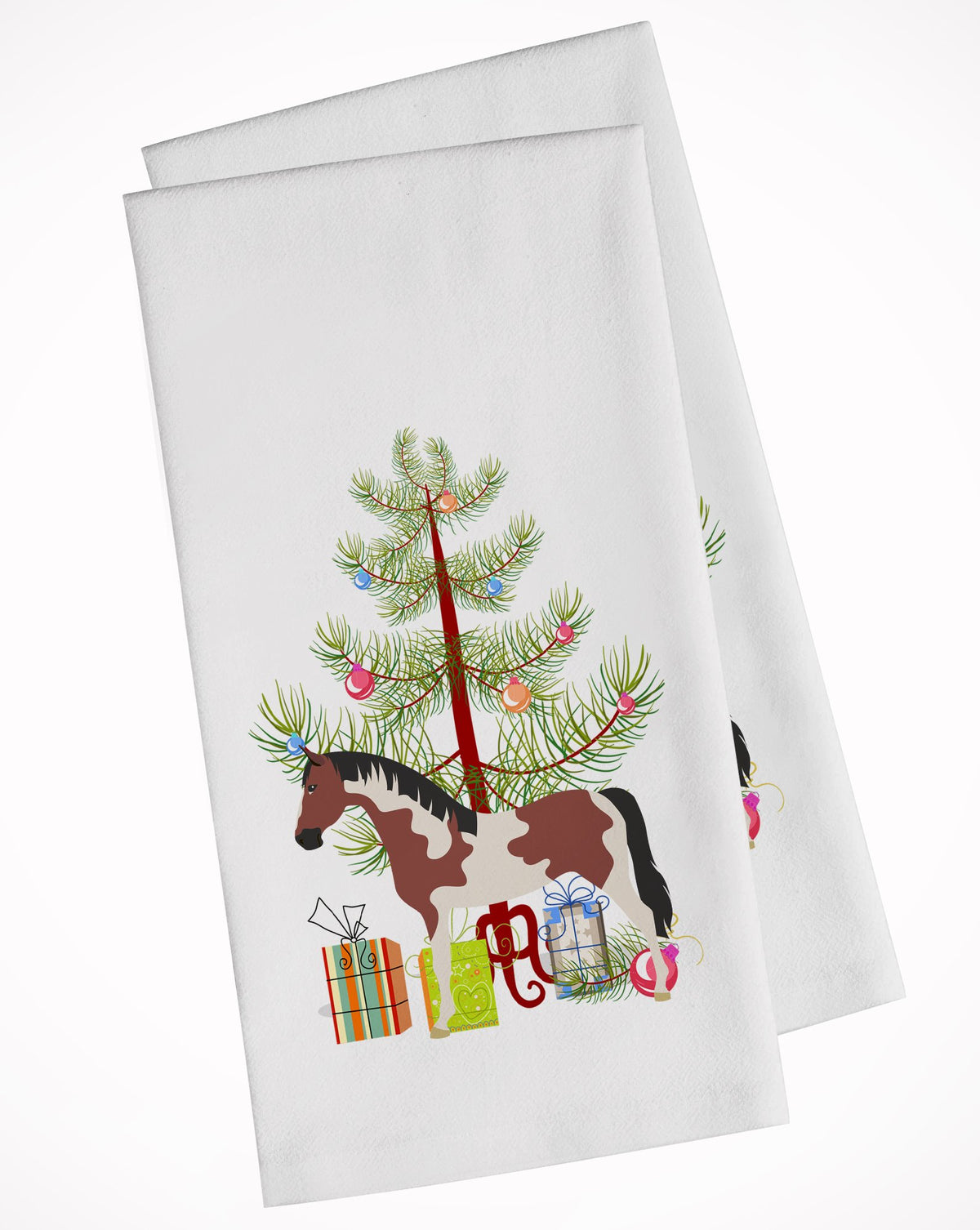 Pinto Horse Christmas White Kitchen Towel Set of 2 BB9274WTKT by Caroline&#39;s Treasures