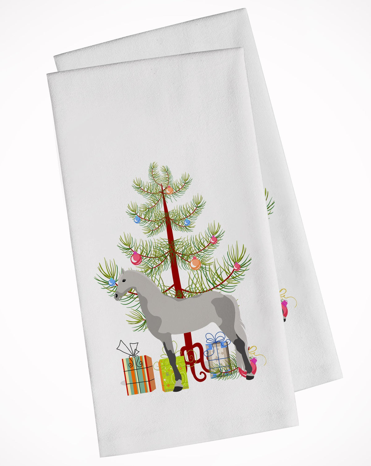 Orlov Trotter Horse Christmas White Kitchen Towel Set of 2 BB9275WTKT by Caroline&#39;s Treasures