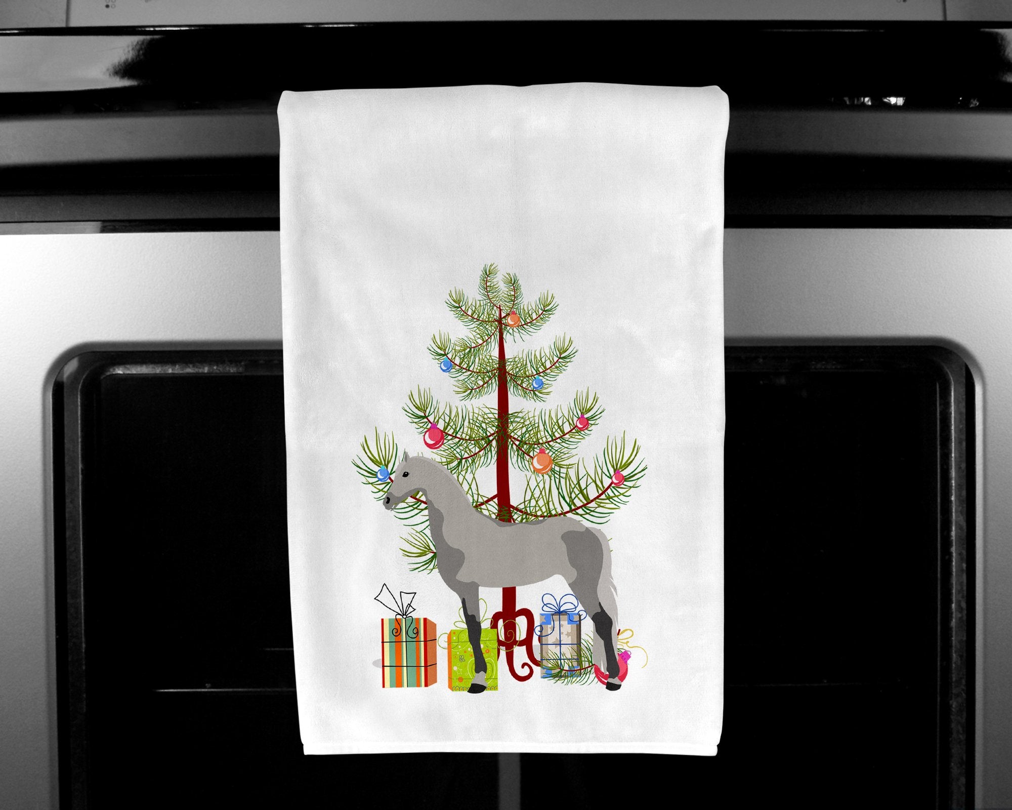 Orlov Trotter Horse Christmas White Kitchen Towel Set of 2 BB9275WTKT by Caroline's Treasures