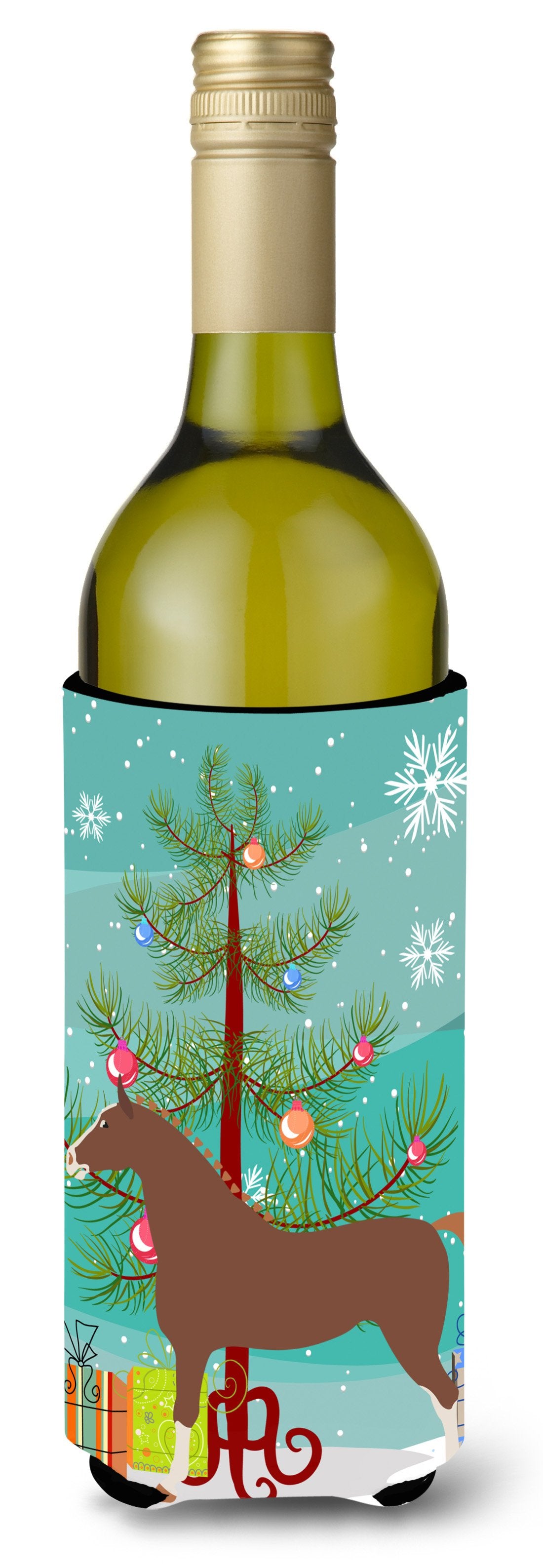 Hannoverian Horse Christmas Wine Bottle Beverge Insulator Hugger BB9276LITERK by Caroline&#39;s Treasures