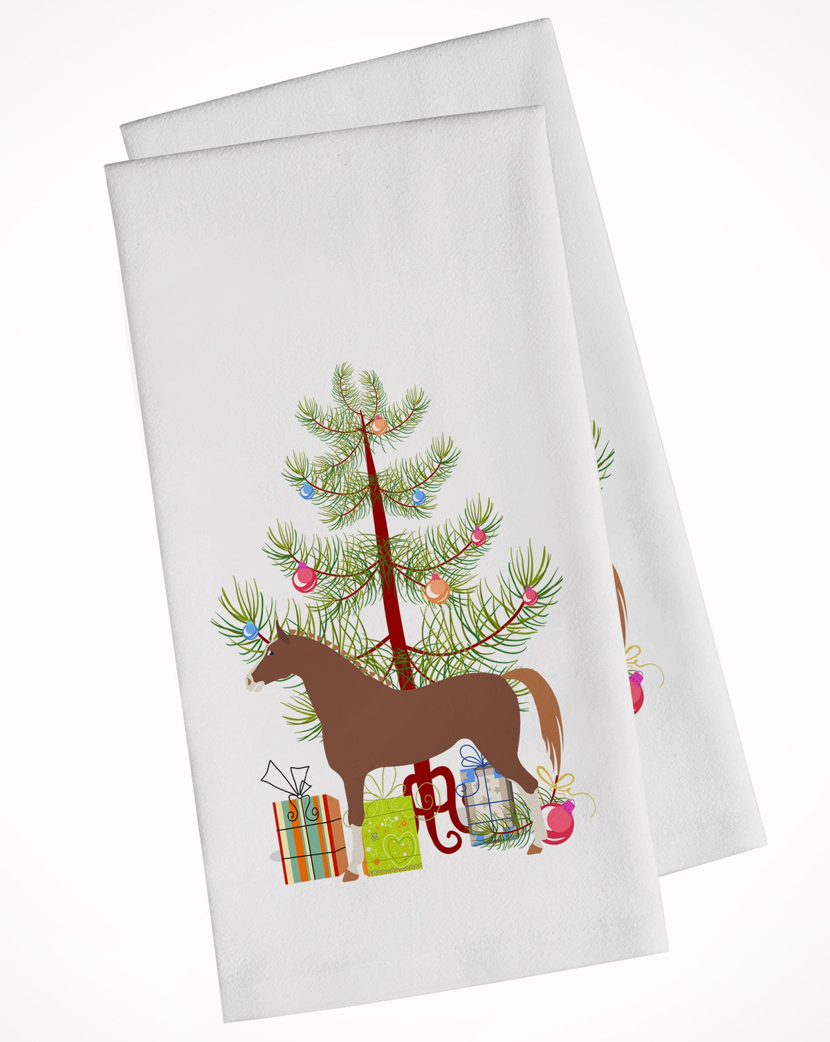 Hannoverian Horse Christmas White Kitchen Towel Set of 2 BB9276WTKT by Caroline&#39;s Treasures
