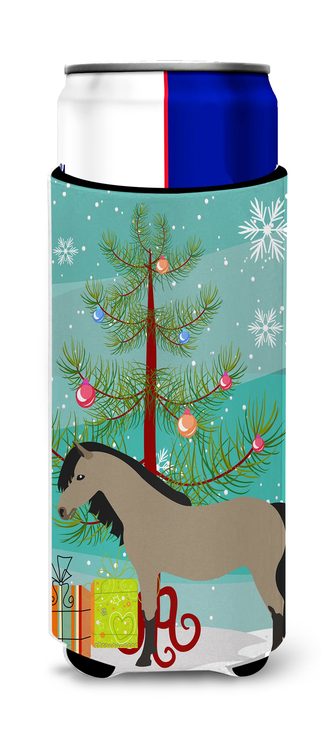Welsh Pony Horse Christmas Michelob Ultra Hugger pour canettes minces BB9277MUK