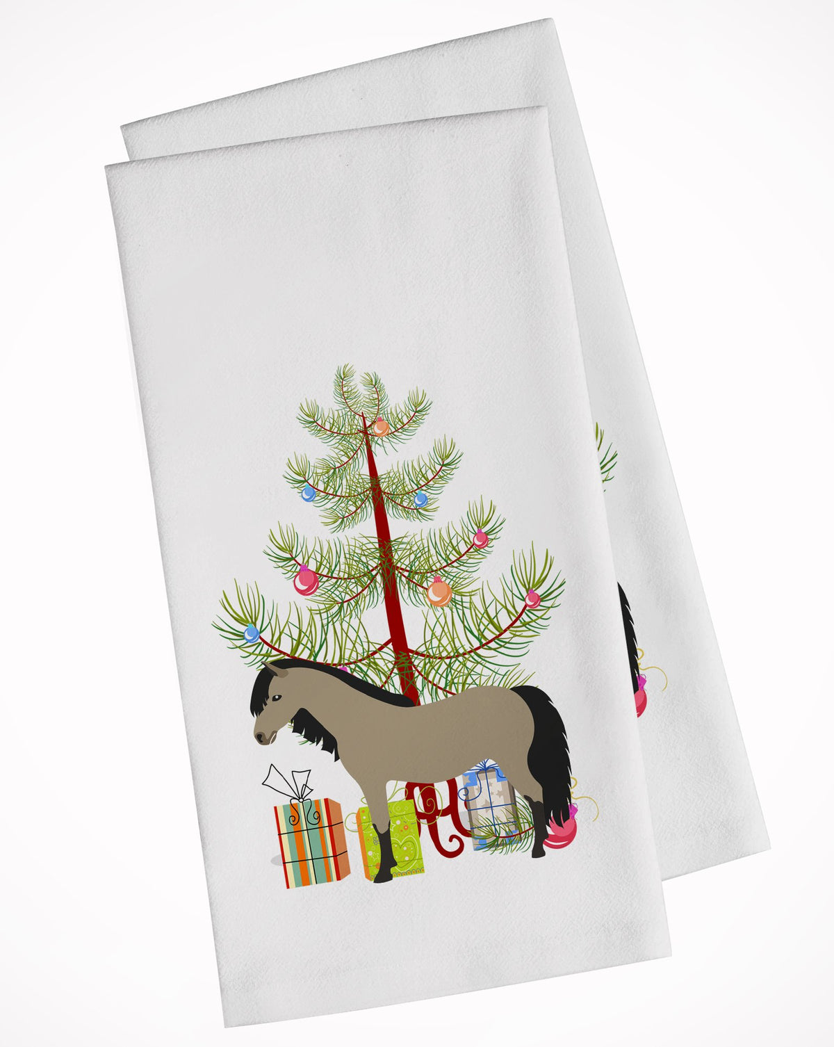Welsh Pony Horse Christmas White Kitchen Towel Set of 2 BB9277WTKT by Caroline&#39;s Treasures