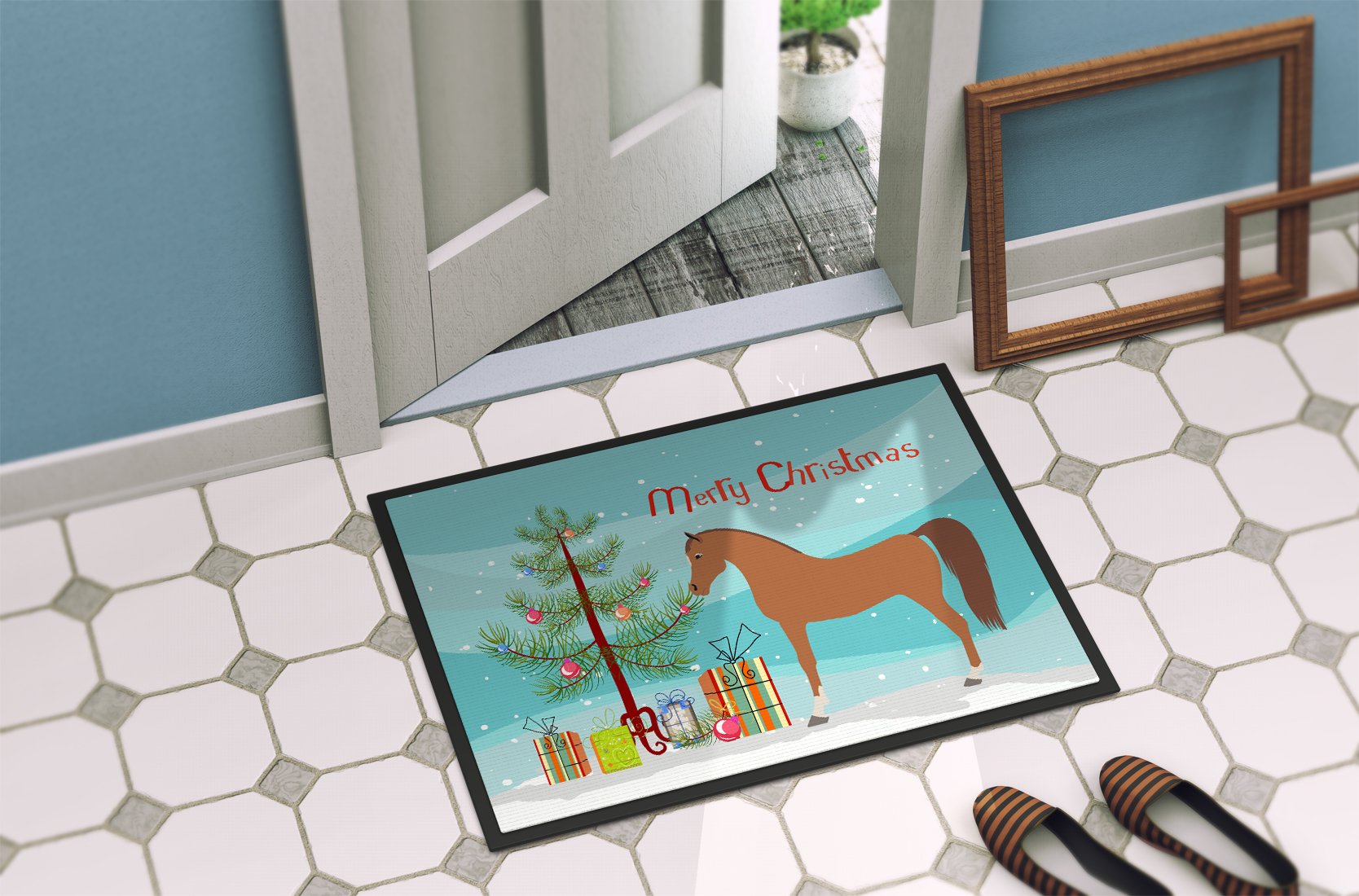 Arabian Horse Christmas Indoor or Outdoor Mat 24x36 BB9278JMAT by Caroline's Treasures