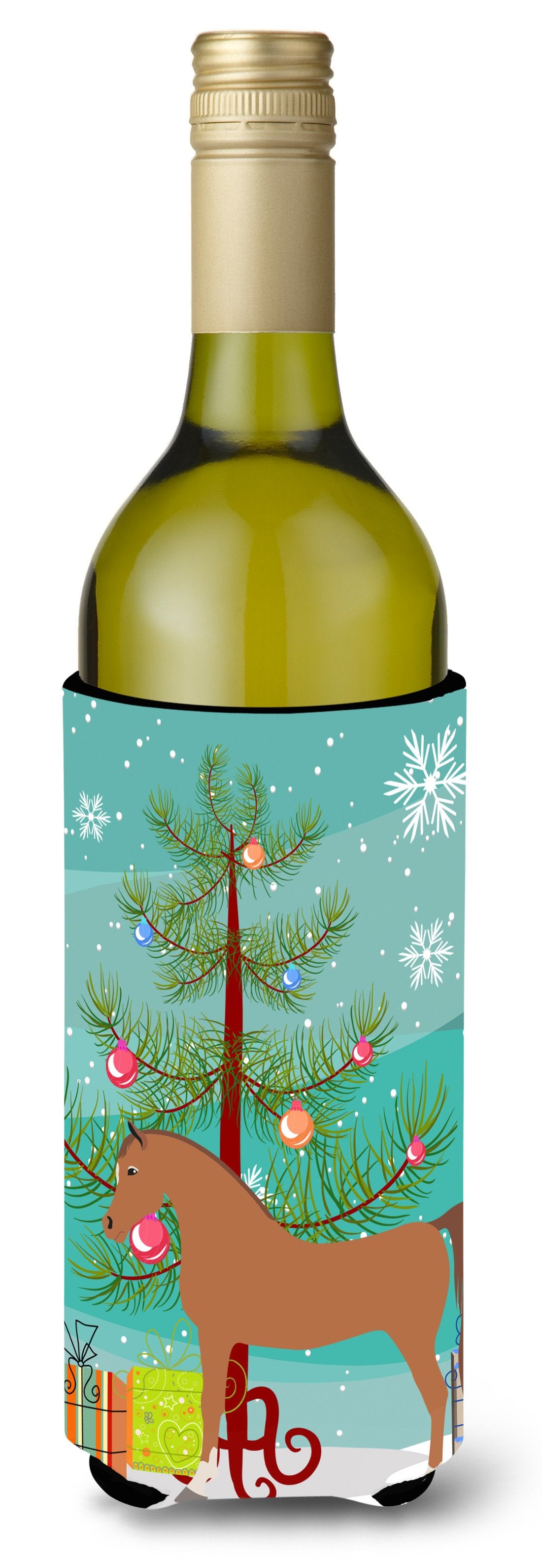 Arabian Horse Christmas Wine Bottle Beverge Insulator Hugger BB9278LITERK by Caroline&#39;s Treasures