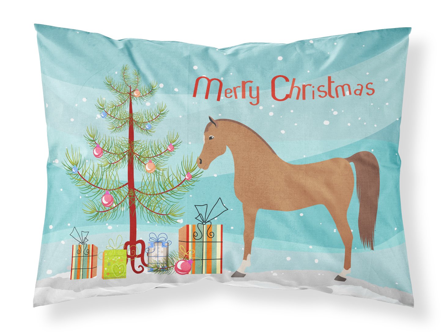 Arabian Horse Christmas Fabric Standard Pillowcase BB9278PILLOWCASE by Caroline's Treasures