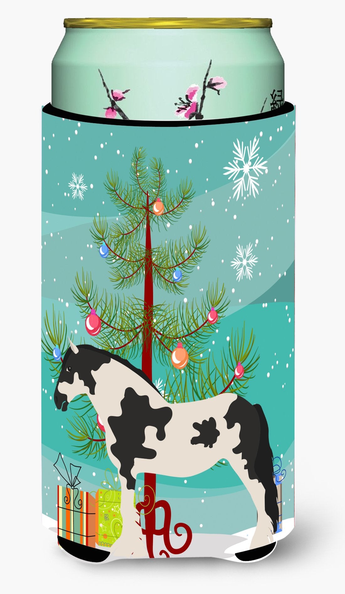 Cyldesdale Horse Christmas Tall Boy Beverage Insulator Hugger BB9279TBC by Caroline&#39;s Treasures