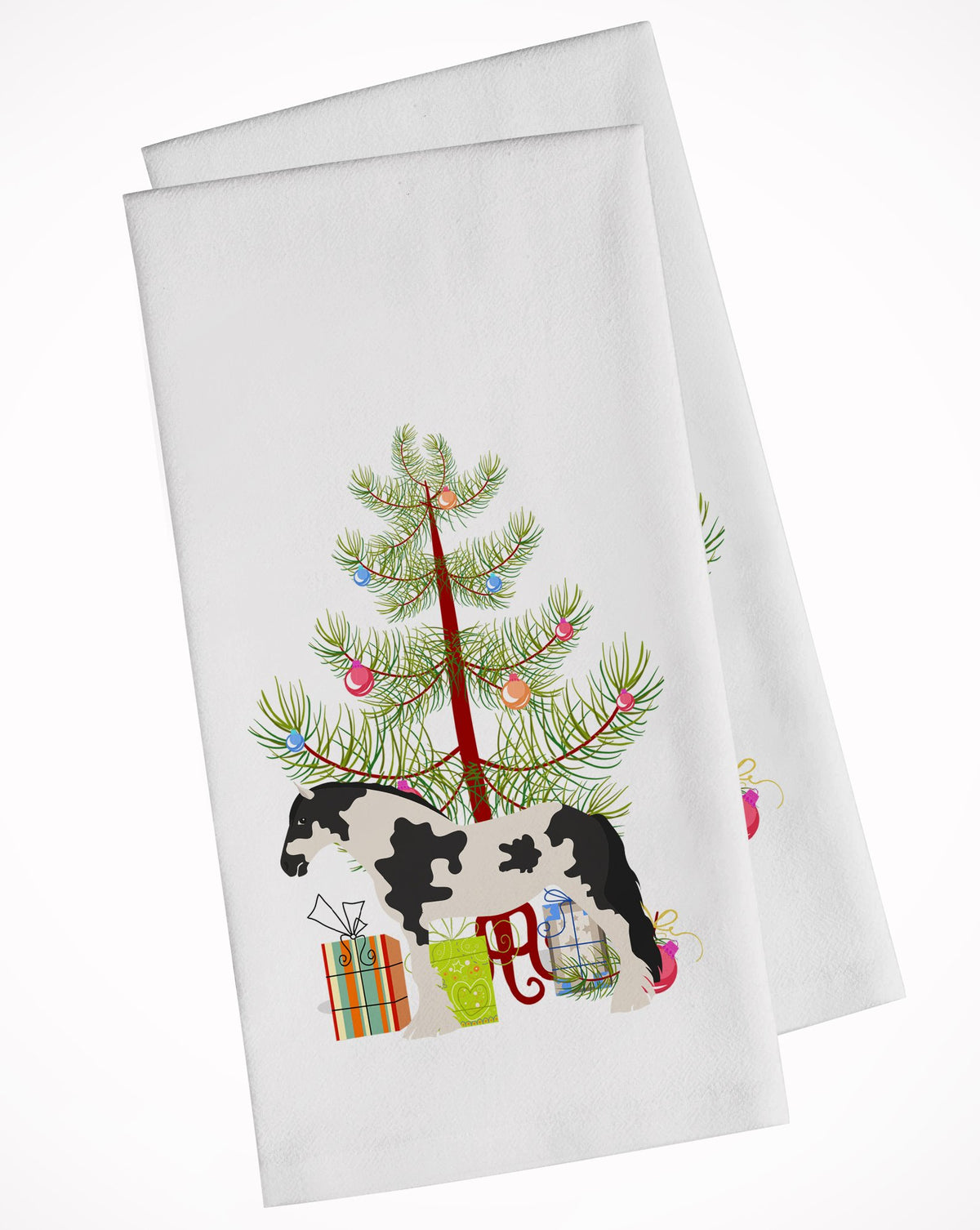Cyldesdale Horse Christmas White Kitchen Towel Set of 2 BB9279WTKT by Caroline&#39;s Treasures