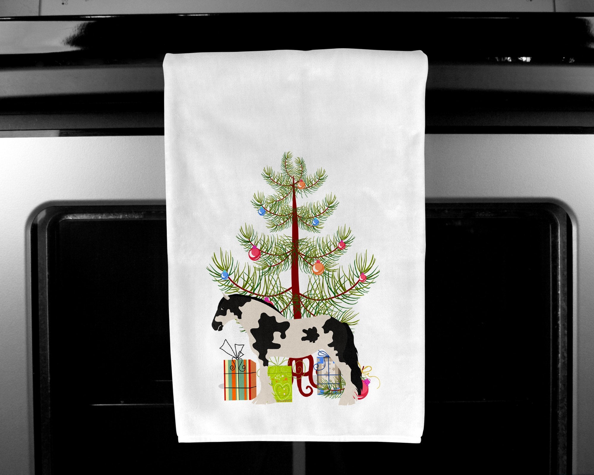 Cyldesdale Horse Christmas White Kitchen Towel Set of 2 BB9279WTKT by Caroline's Treasures