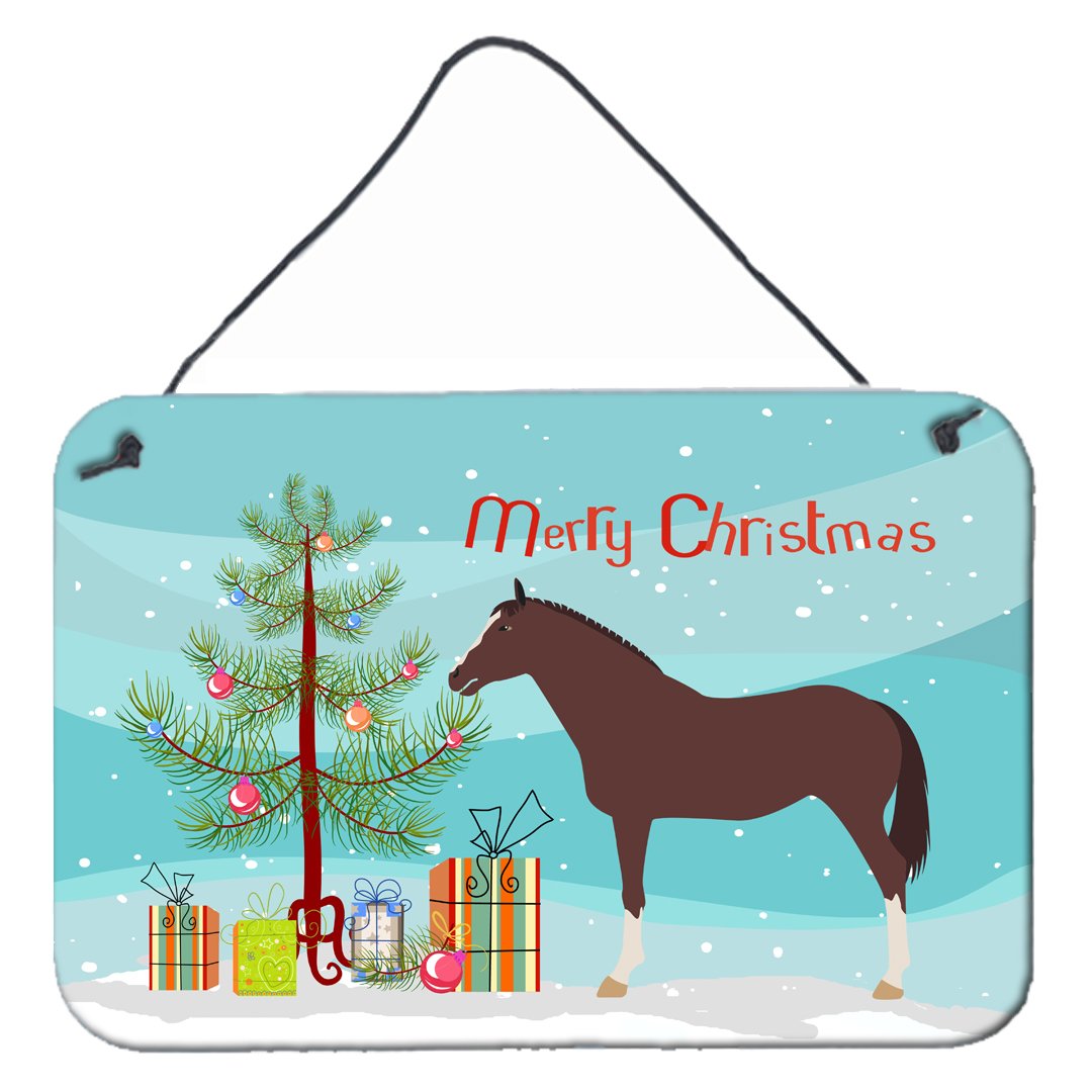 English Thoroughbred Horse Christmas Wall or Door Hanging Prints BB9280DS812 by Caroline's Treasures