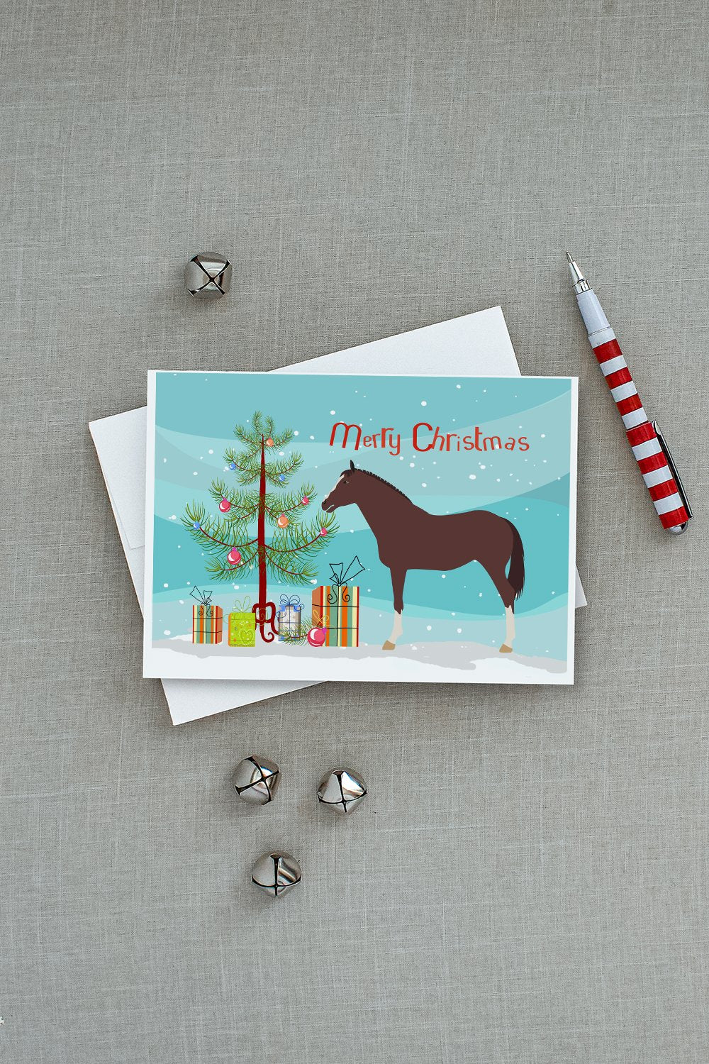 English Thoroughbred Horse Christmas Greeting Cards and Envelopes Pack of 8 - the-store.com