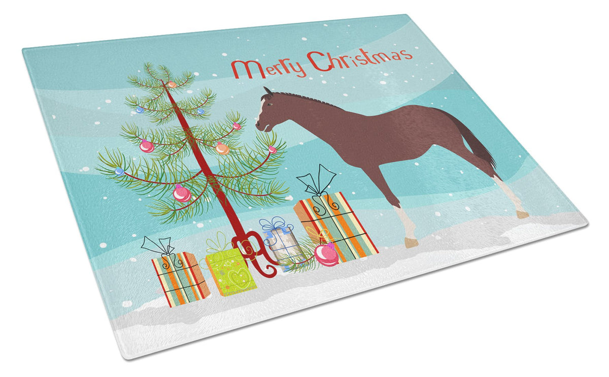 English Thoroughbred Horse Christmas Glass Cutting Board Large BB9280LCB by Caroline&#39;s Treasures