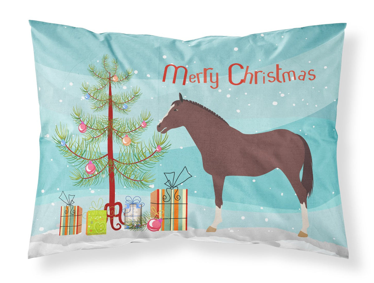 English Thoroughbred Horse Christmas Fabric Standard Pillowcase BB9280PILLOWCASE by Caroline&#39;s Treasures
