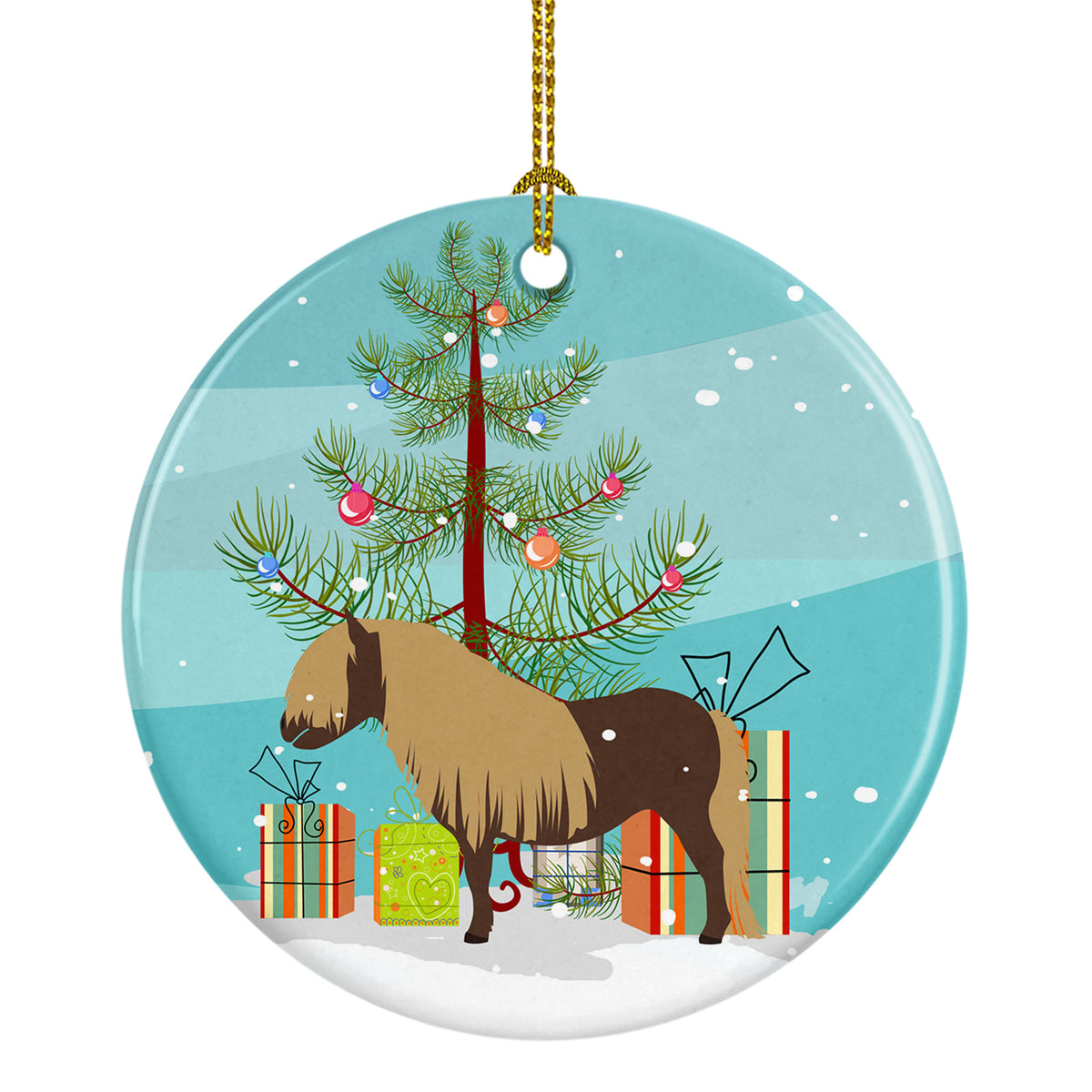 Shetland Pony Horse Christmas Ceramic Ornament BB9281CO1 - the-store.com