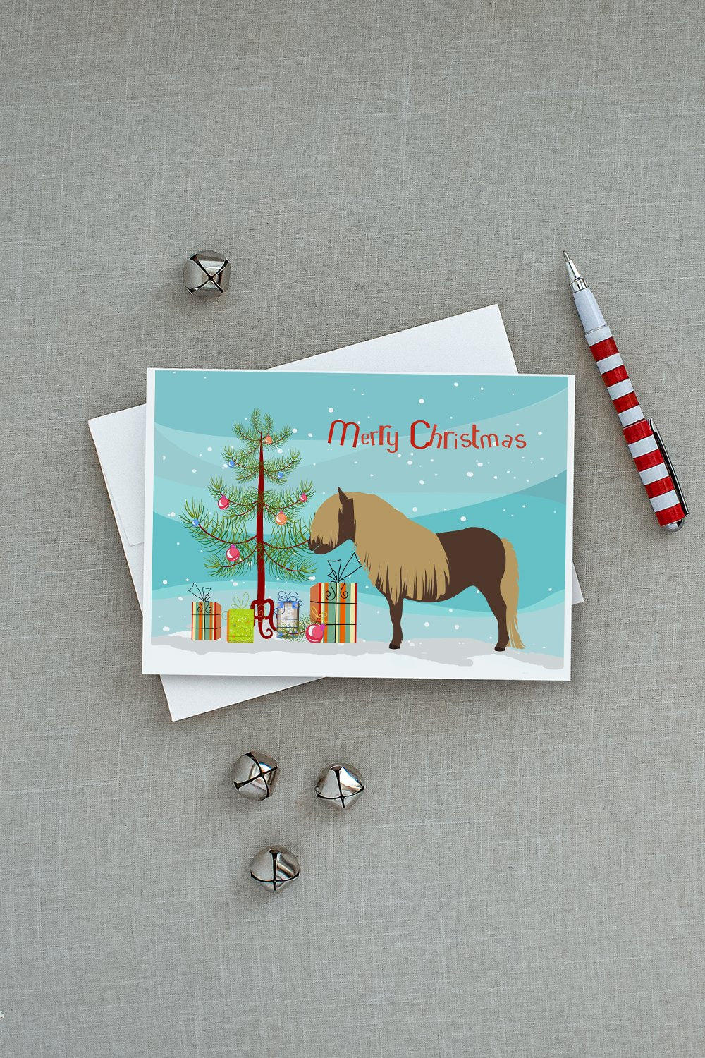 Shetland Pony Horse Christmas Greeting Cards and Envelopes Pack of 8 - the-store.com