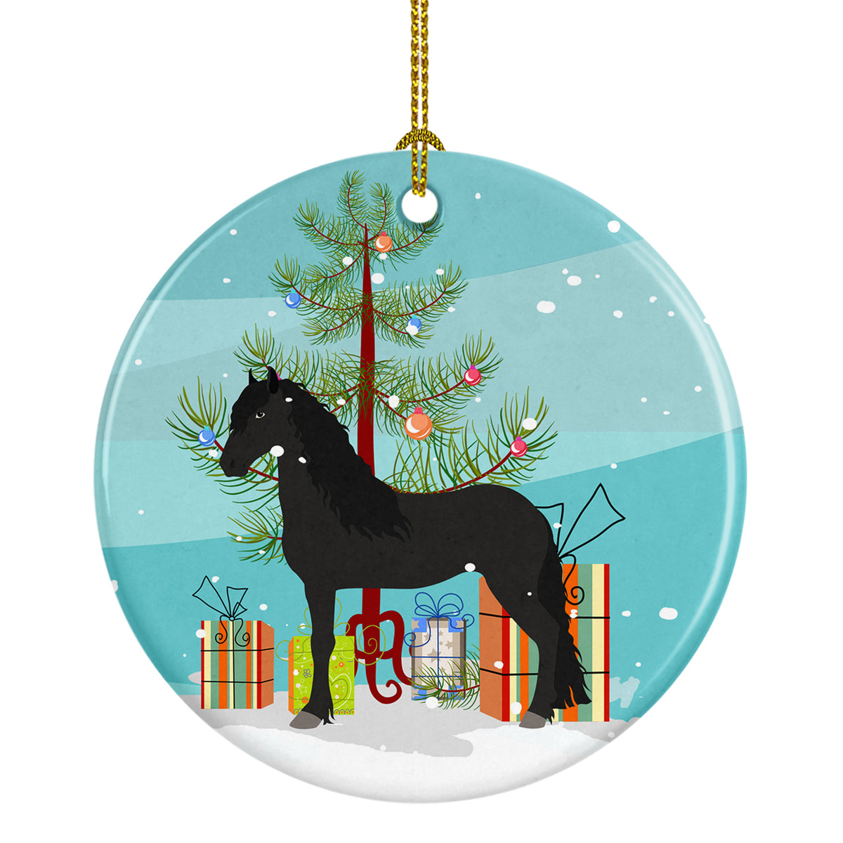 Friesian Horse Christmas Ceramic Ornament BB9282CO1 - the-store.com