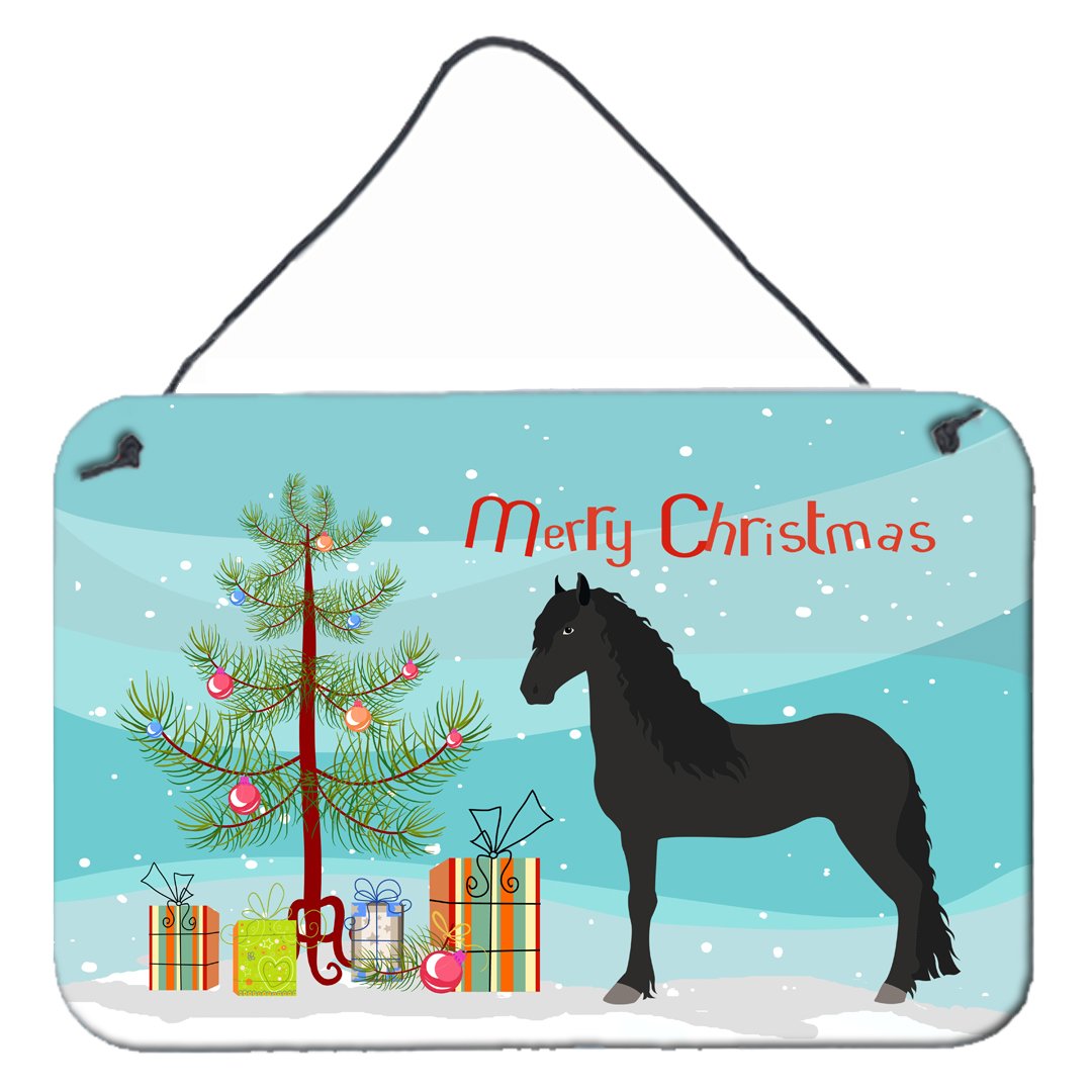 Friesian Horse Christmas Wall or Door Hanging Prints BB9282DS812 by Caroline&#39;s Treasures
