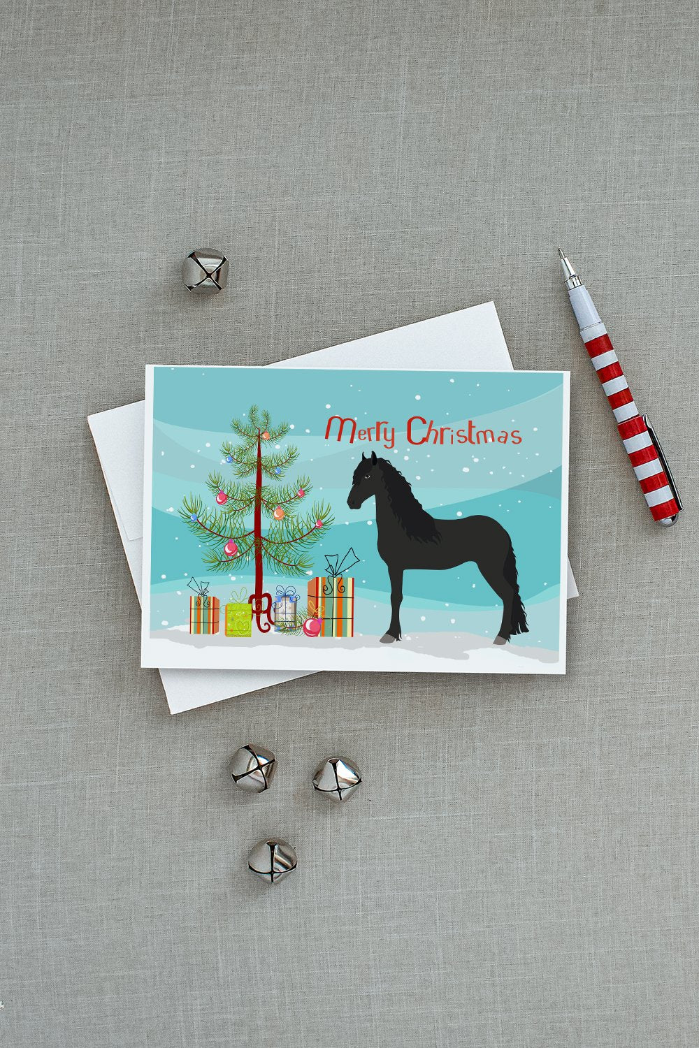 Friesian Horse Christmas Greeting Cards and Envelopes Pack of 8 - the-store.com