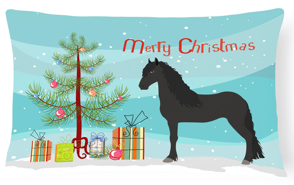 Friesian Horse Christmas Canvas Fabric Decorative Pillow BB9282PW1216 by Caroline&#39;s Treasures