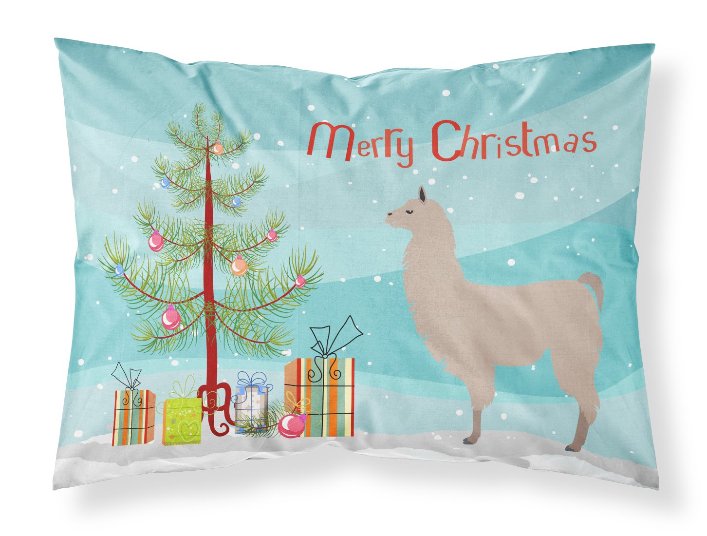 Llama Christmas Fabric Standard Pillowcase BB9283PILLOWCASE by Caroline's Treasures