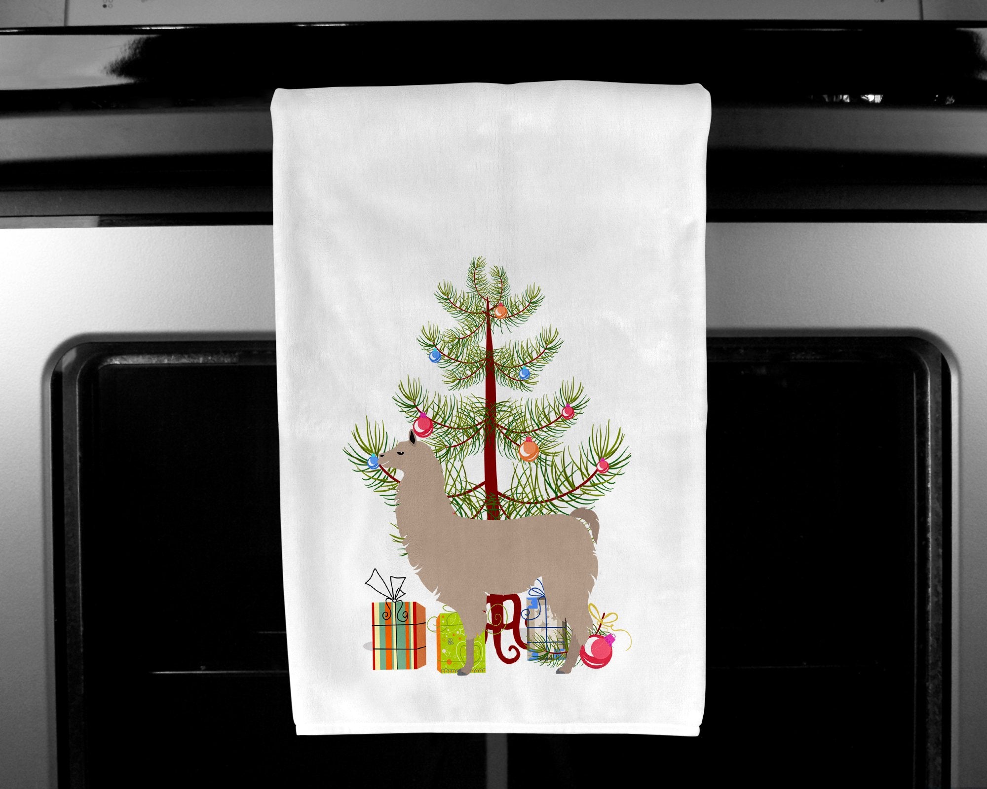 Llama Christmas White Kitchen Towel Set of 2 BB9283WTKT by Caroline's Treasures