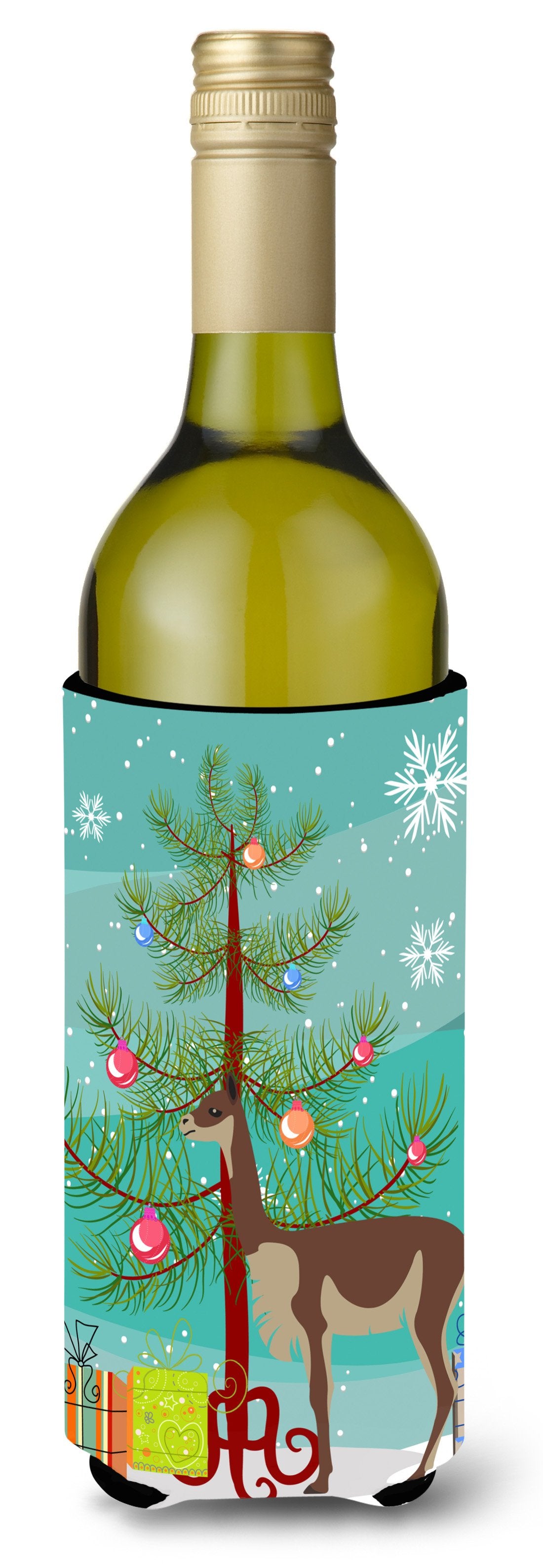 Vicugna or Vicuna Christmas Wine Bottle Beverge Insulator Hugger BB9284LITERK by Caroline's Treasures