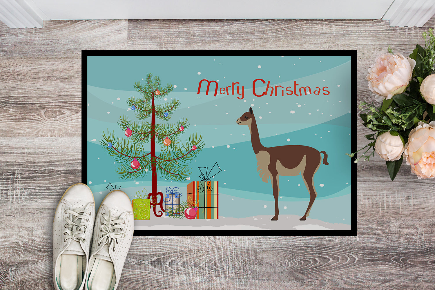 Vicugna or Vicuna Christmas Indoor or Outdoor Mat 18x27 BB9284MAT - the-store.com