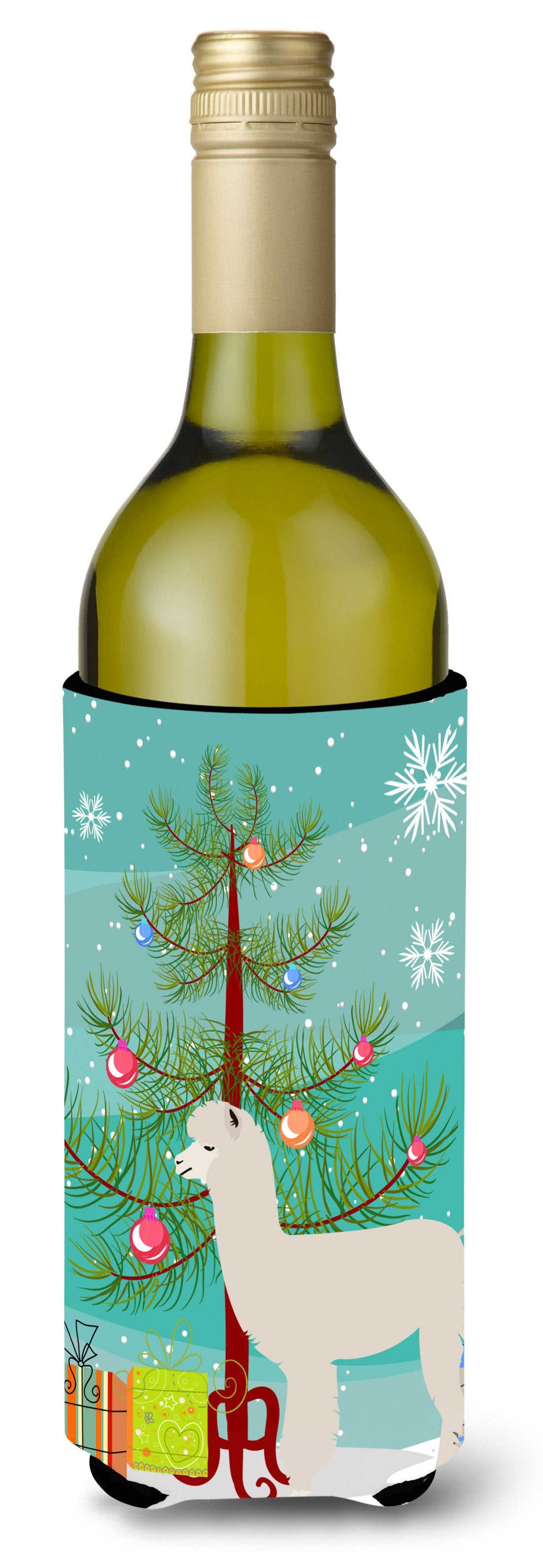 Alpaca Christmas Wine Bottle Beverge Insulator Hugger BB9286LITERK by Caroline&#39;s Treasures
