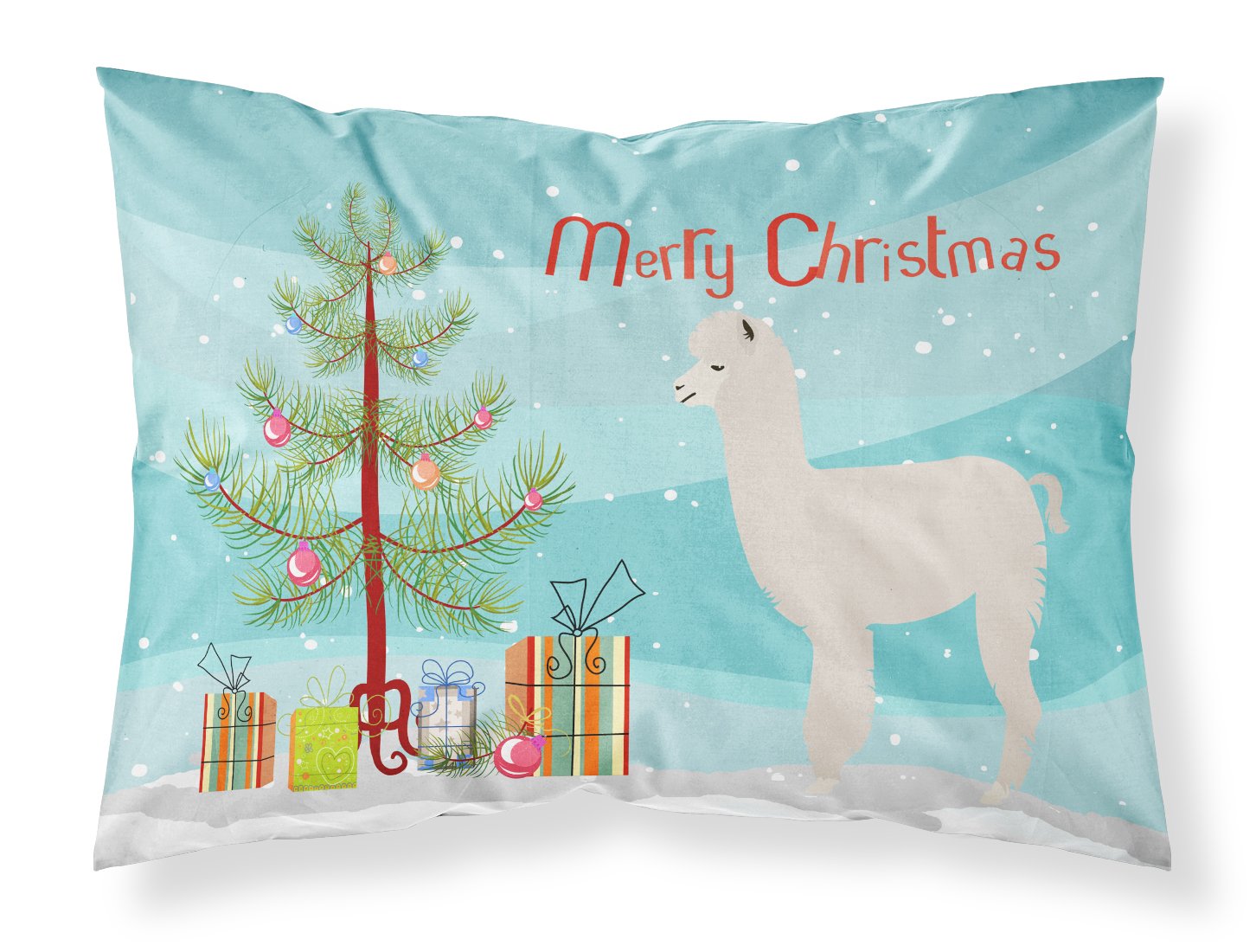 Alpaca Christmas Fabric Standard Pillowcase BB9286PILLOWCASE by Caroline's Treasures