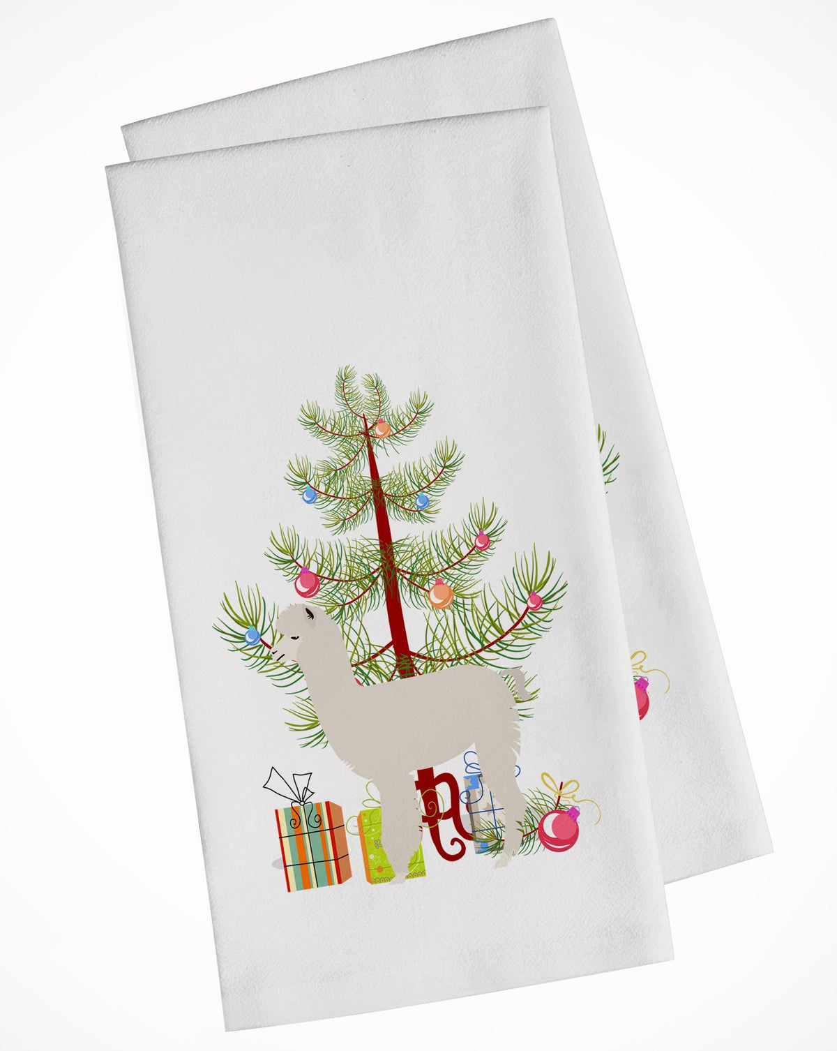 Alpaca Christmas White Kitchen Towel Set of 2 BB9286WTKT by Caroline&#39;s Treasures