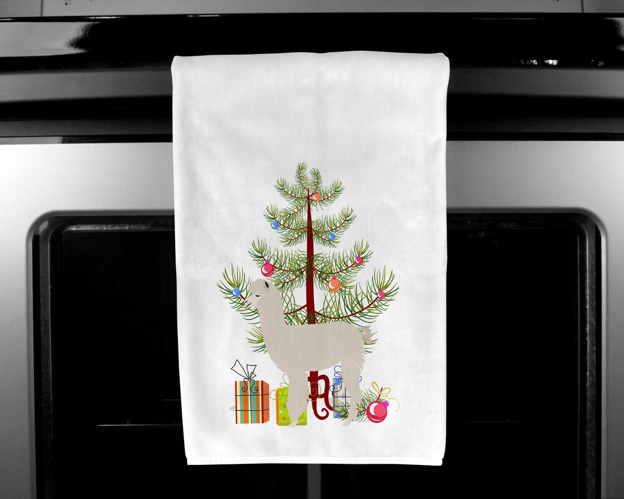 Alpaca Christmas White Kitchen Towel Set of 2 BB9286WTKT by Caroline's Treasures
