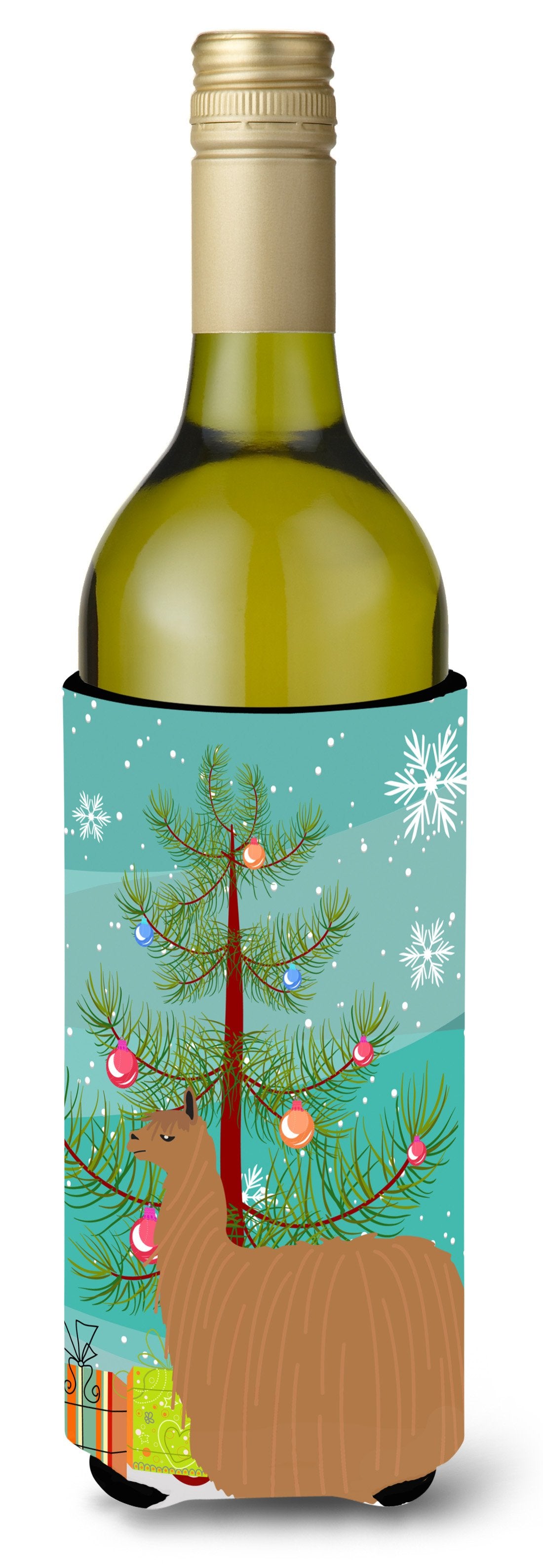 Alpaca Suri Christmas Wine Bottle Beverge Insulator Hugger BB9287LITERK by Caroline&#39;s Treasures