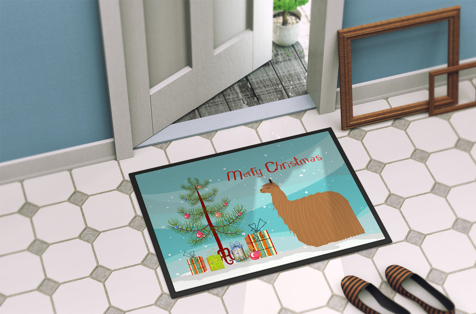 Alpaca Suri Christmas Indoor or Outdoor Mat 18x27 BB9287MAT - the-store.com