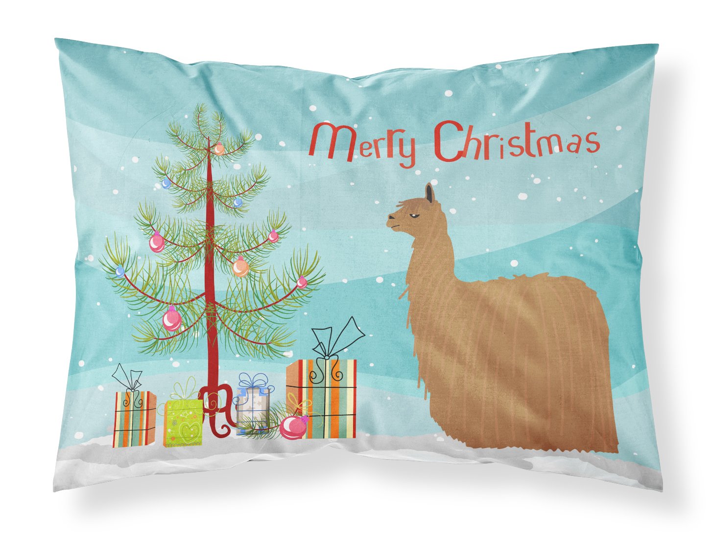 Alpaca Suri Christmas Fabric Standard Pillowcase BB9287PILLOWCASE by Caroline's Treasures
