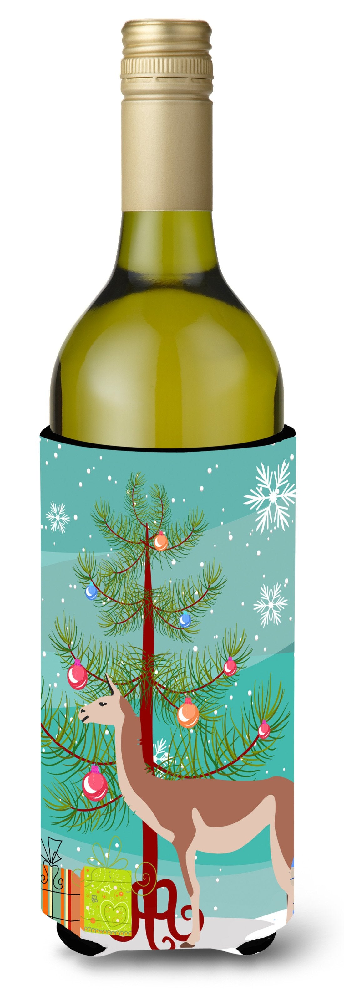 Guanaco Christmas Wine Bottle Beverge Insulator Hugger BB9288LITERK by Caroline's Treasures
