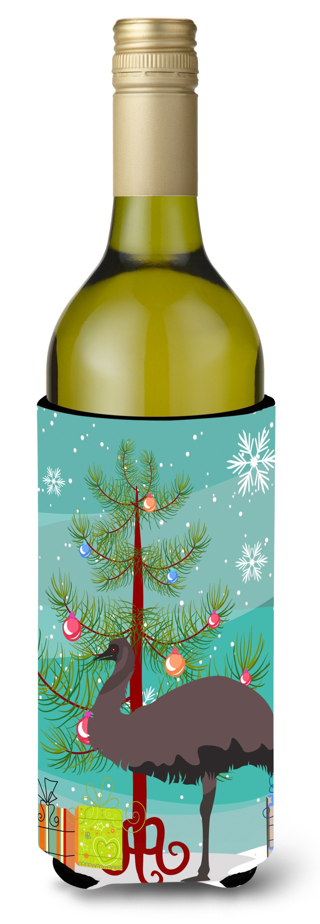 Emu Christmas Wine Bottle Beverge Insulator Hugger BB9289LITERK by Caroline&#39;s Treasures