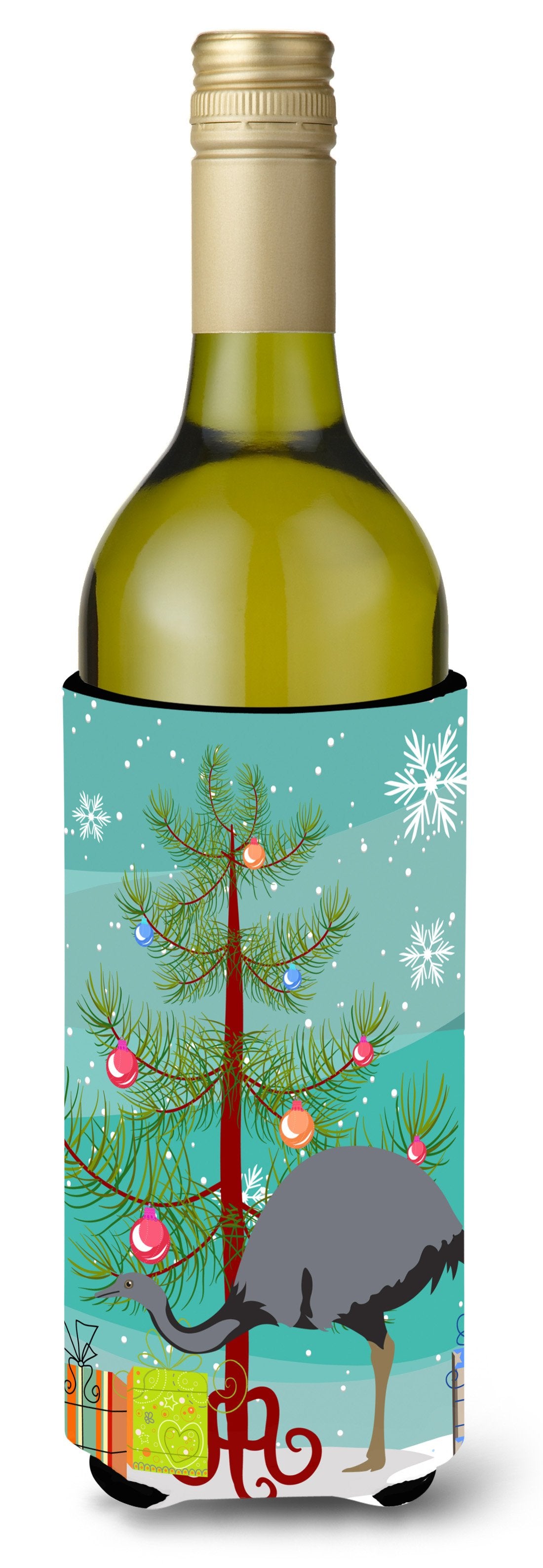 Rhea  Christmas Wine Bottle Beverge Insulator Hugger BB9290LITERK by Caroline's Treasures