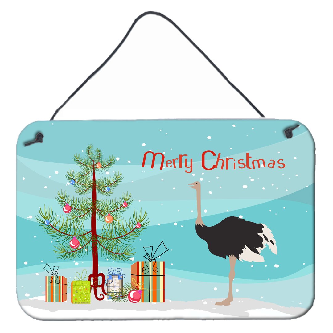 Common Ostrich Christmas Wall or Door Hanging Prints BB9291DS812 by Caroline&#39;s Treasures