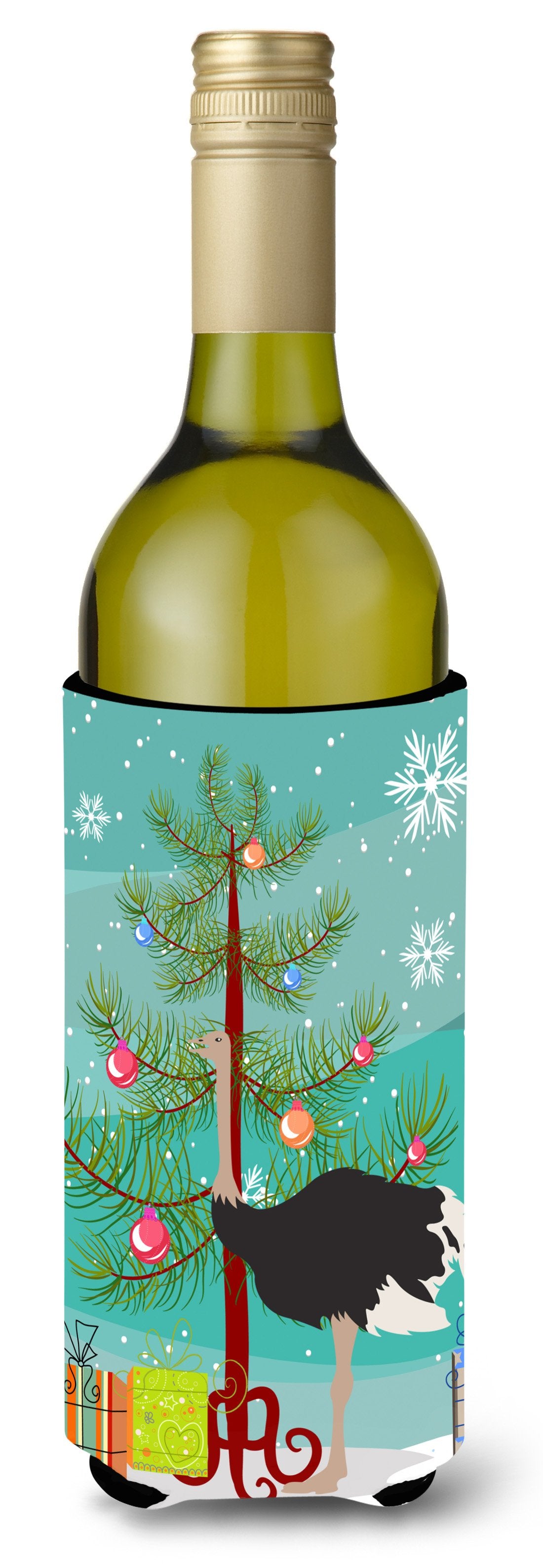 Common Ostrich Christmas Wine Bottle Beverge Insulator Hugger BB9291LITERK by Caroline's Treasures