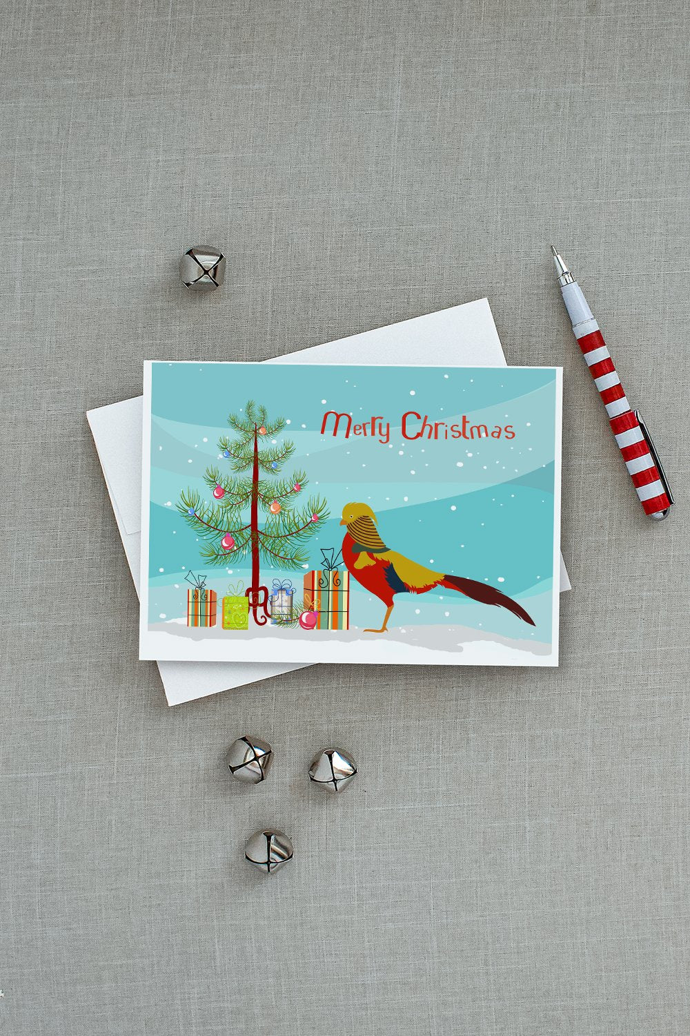 Golden or Chinese Pheasant Christmas Greeting Cards and Envelopes Pack of 8 - the-store.com