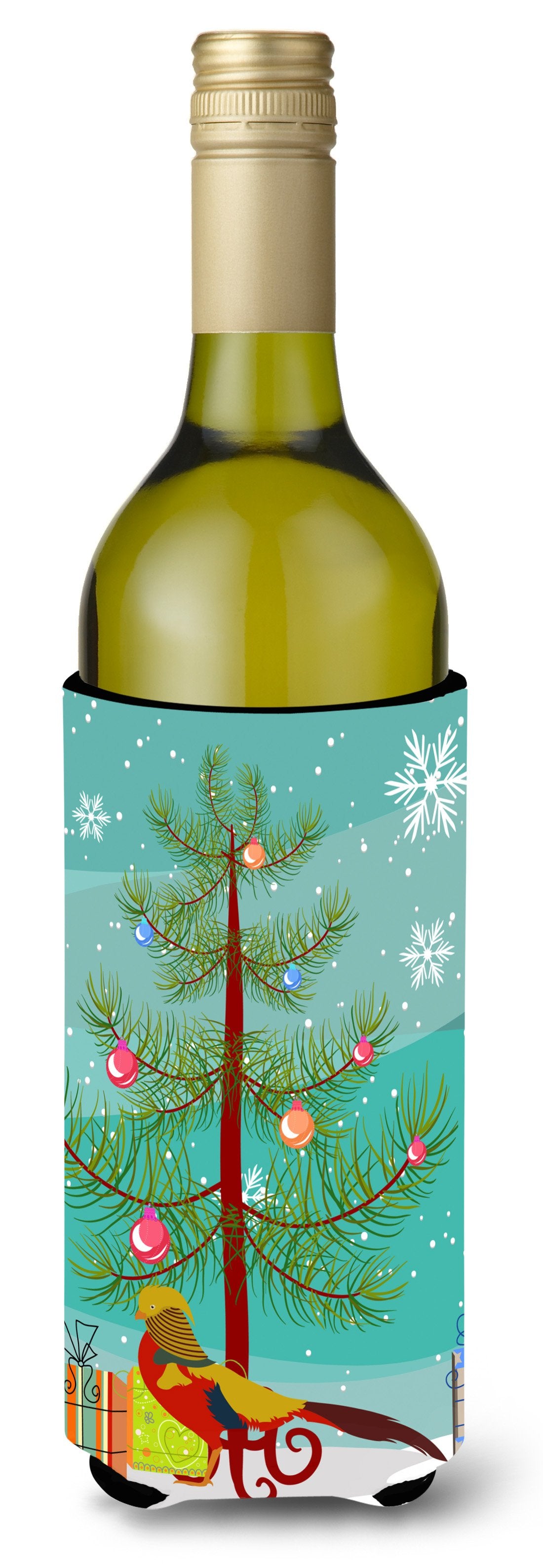 Golden or Chinese Pheasant Christmas Wine Bottle Beverge Insulator Hugger BB9295LITERK by Caroline&#39;s Treasures