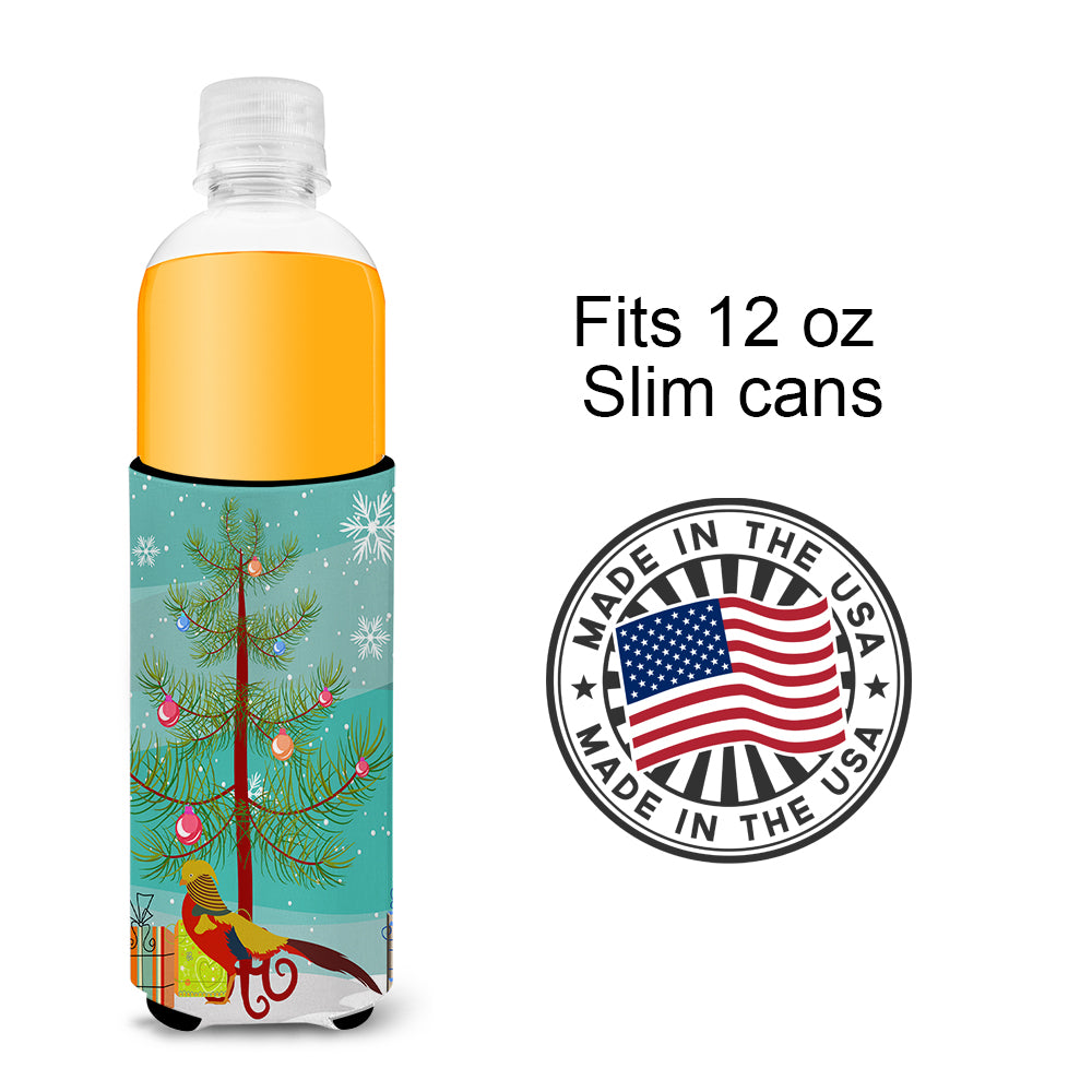 Golden or Chinese Pheasant Christmas  Ultra Hugger for slim cans BB9295MUK  the-store.com.