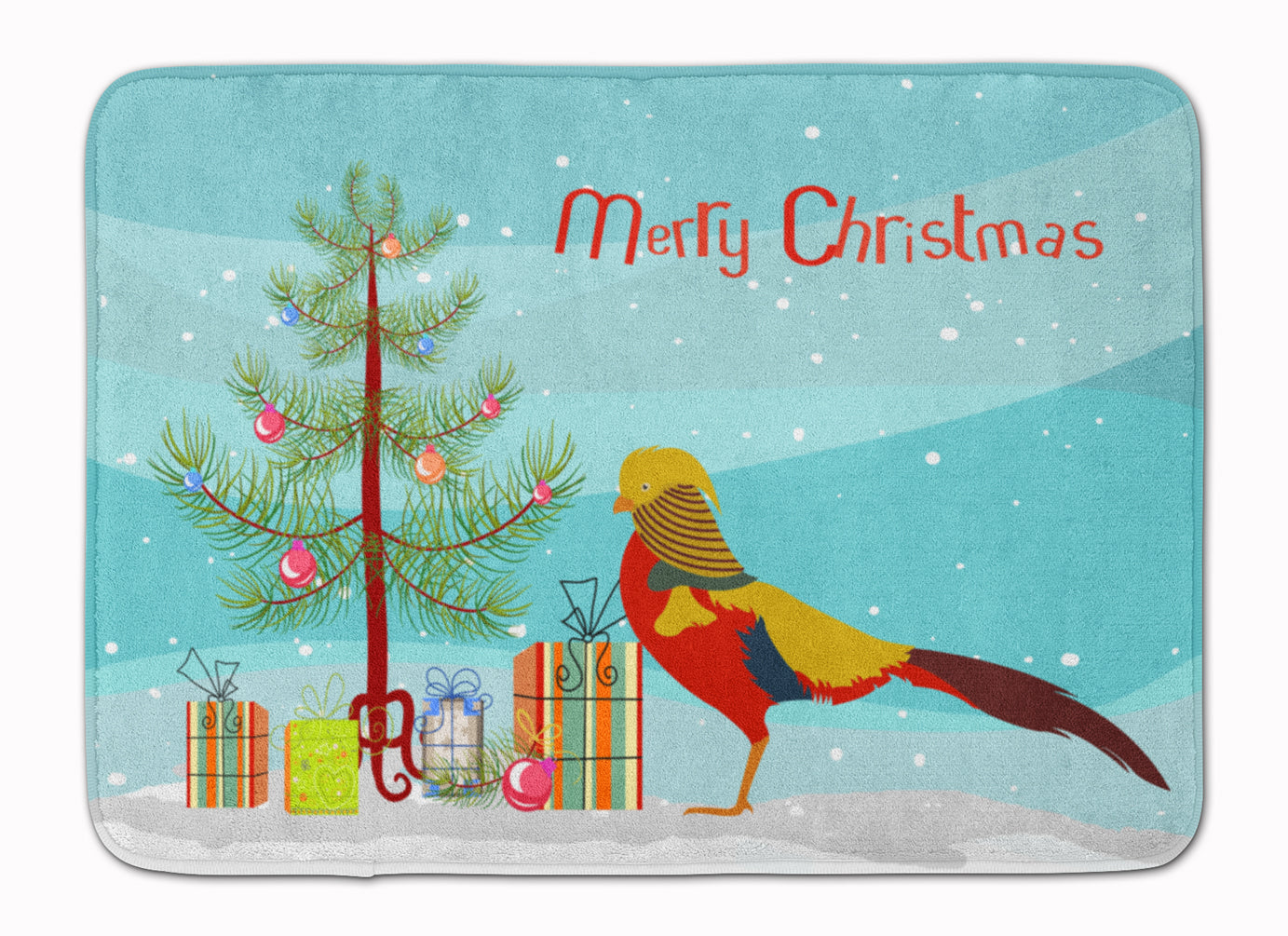 Golden or Chinese Pheasant Christmas Machine Washable Memory Foam Mat BB9295RUG - the-store.com