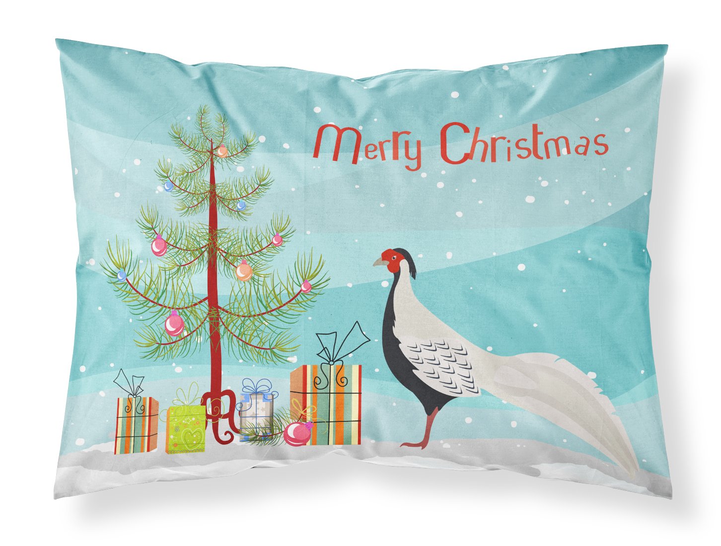 Silver Pheasant Christmas Fabric Standard Pillowcase BB9296PILLOWCASE by Caroline's Treasures