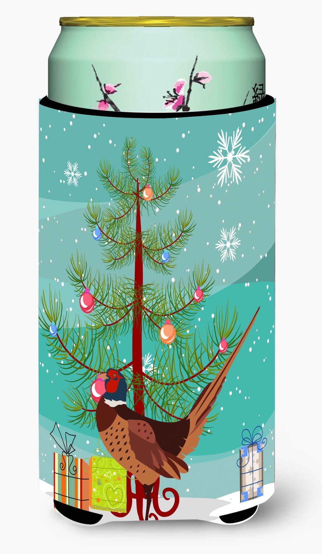Ring-necked Common Pheasant Christmas Tall Boy Beverage Insulator Hugger BB9297TBC by Caroline&#39;s Treasures