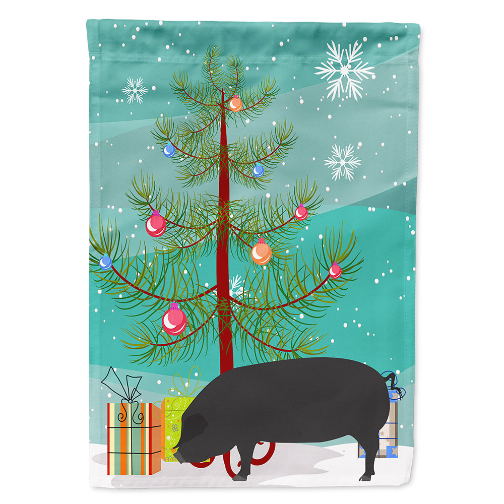 Devon Large Black Pig Christmas Flag Canvas House Size BB9298CHF