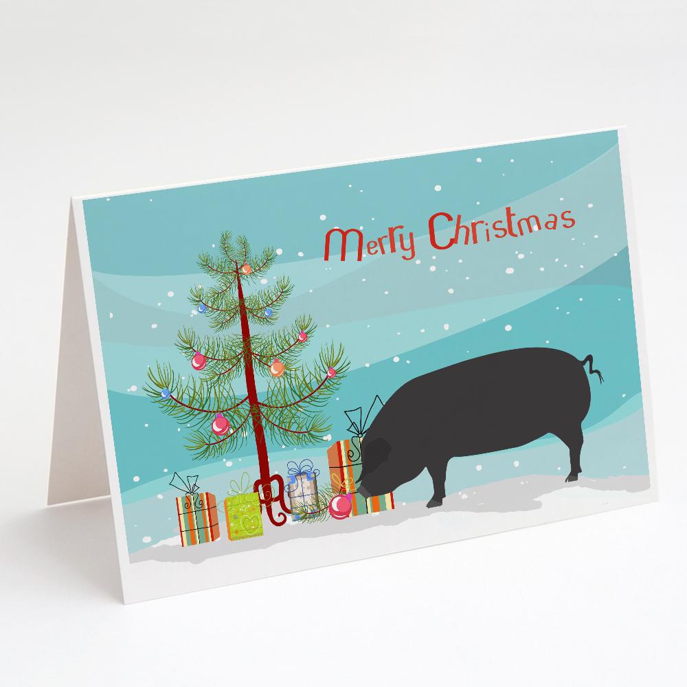 Buy this Devon Large Black Pig Christmas Greeting Cards and Envelopes Pack of 8